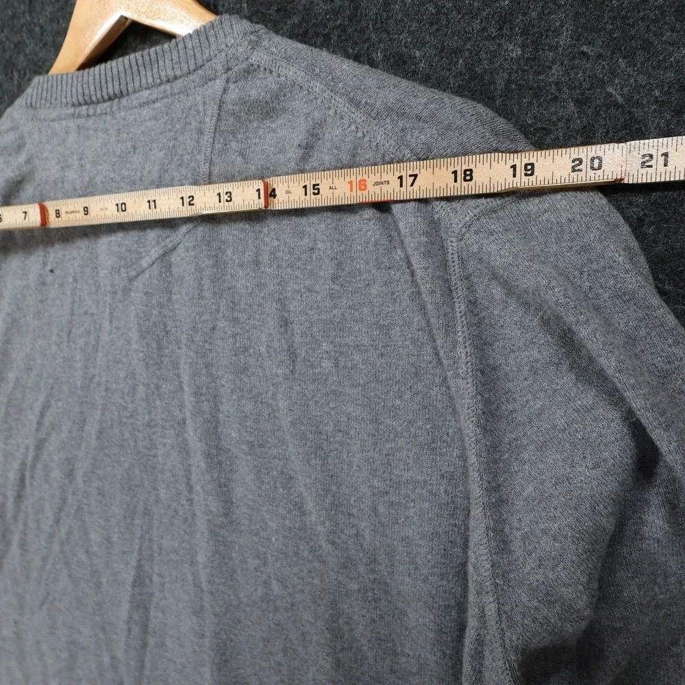 Eddie Bauer V-Neck‎ Sweater Mens XL Gray Excellent Classic Knit